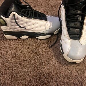 Kids White and Black Jordan Basketball Sneakers